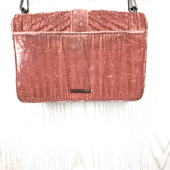 Rebecca Minkoff ‘Small Love’ Pink Velvet Crossbody Bag Dusty Rose - Picture 5 of 16
